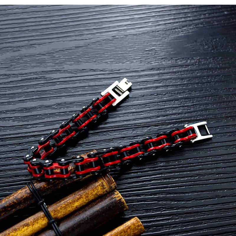 Feraco Mens Bikers Bracelet Stainless Steel Motorcycle Bike Chain Bracelets 8.4 Inch - Image 3